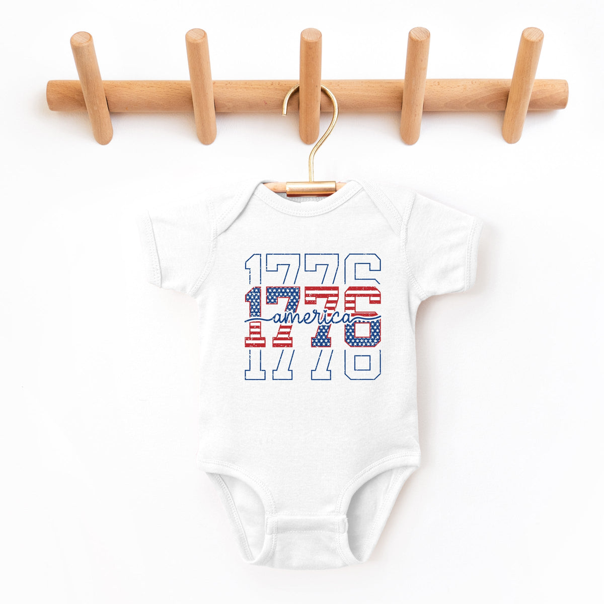 1776 America Stacked - Baby Short Sleeve Graphic Bodysuit
