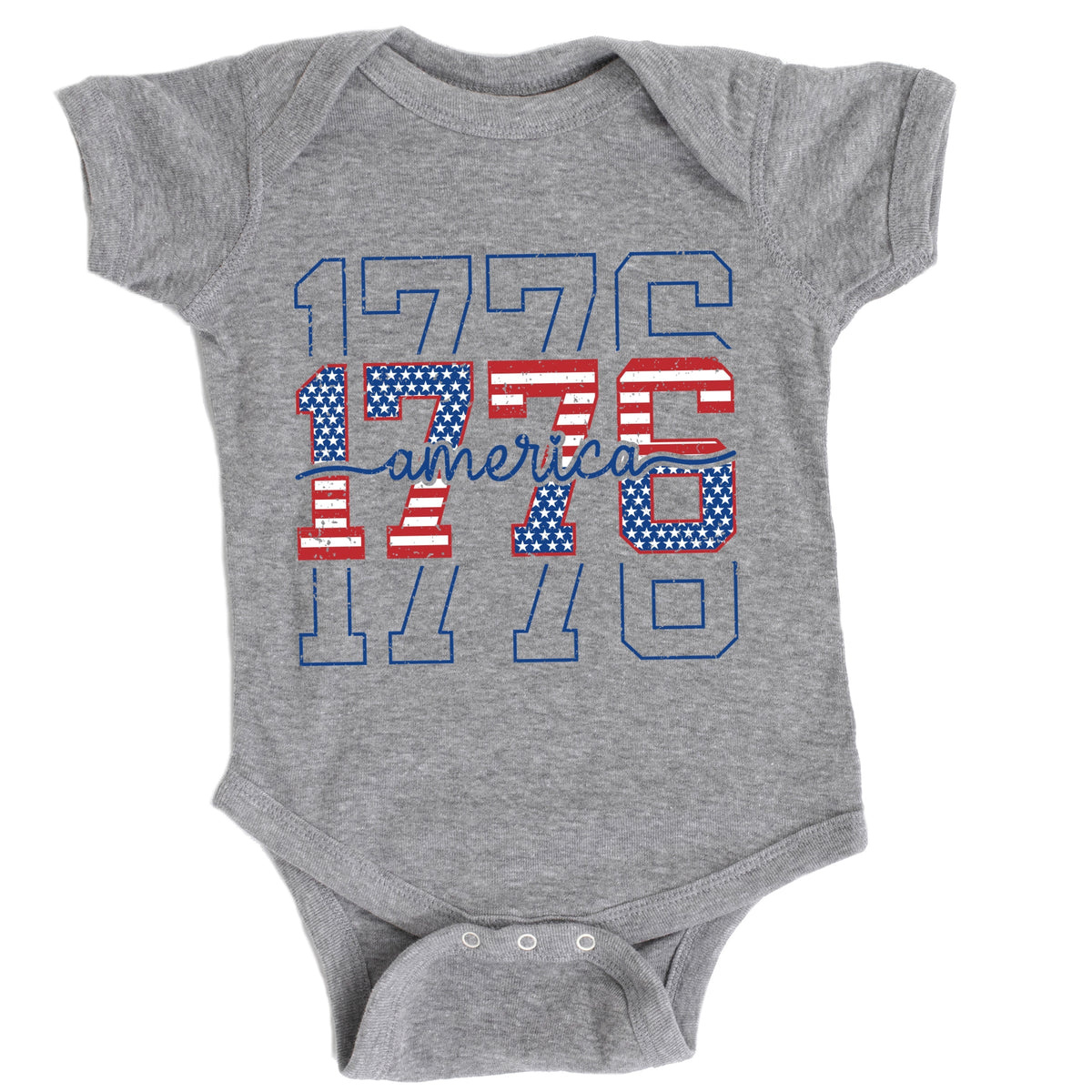 1776 America Stacked - Baby Short Sleeve Graphic Bodysuit