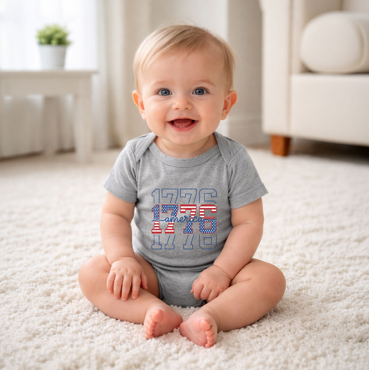 1776 America Stacked - Baby Short Sleeve Graphic Bodysuit