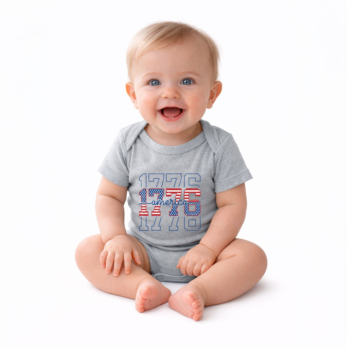 1776 America Stacked - Baby Short Sleeve Graphic Bodysuit