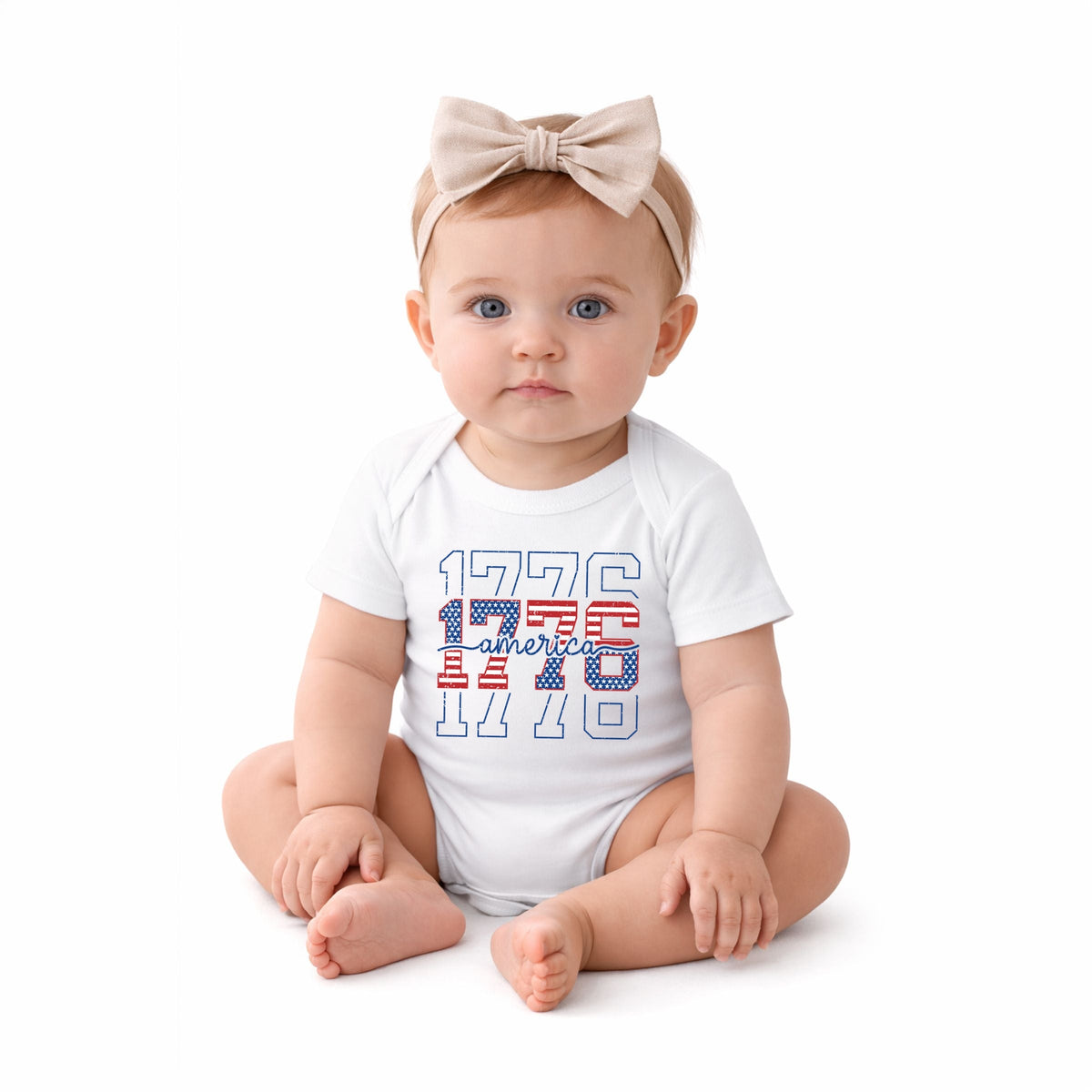 1776 America Stacked - Baby Short Sleeve Graphic Bodysuit