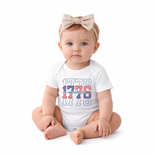 1776 America Stacked - Baby Short Sleeve Graphic Bodysuit