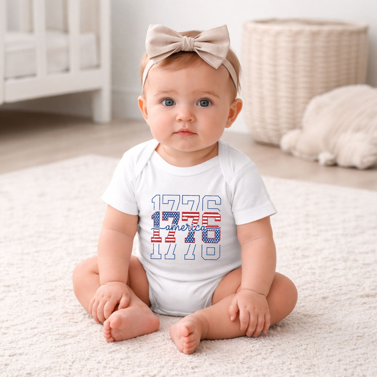 1776 America Stacked - Baby Short Sleeve Graphic Bodysuit