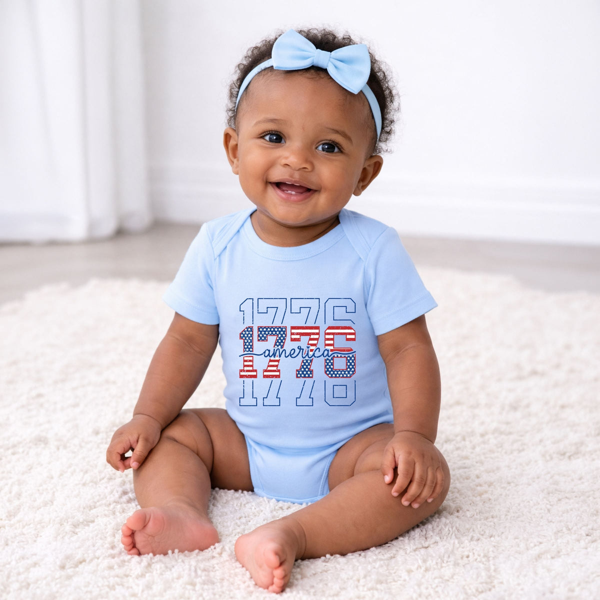 1776 America Stacked - Baby Short Sleeve Graphic Bodysuit