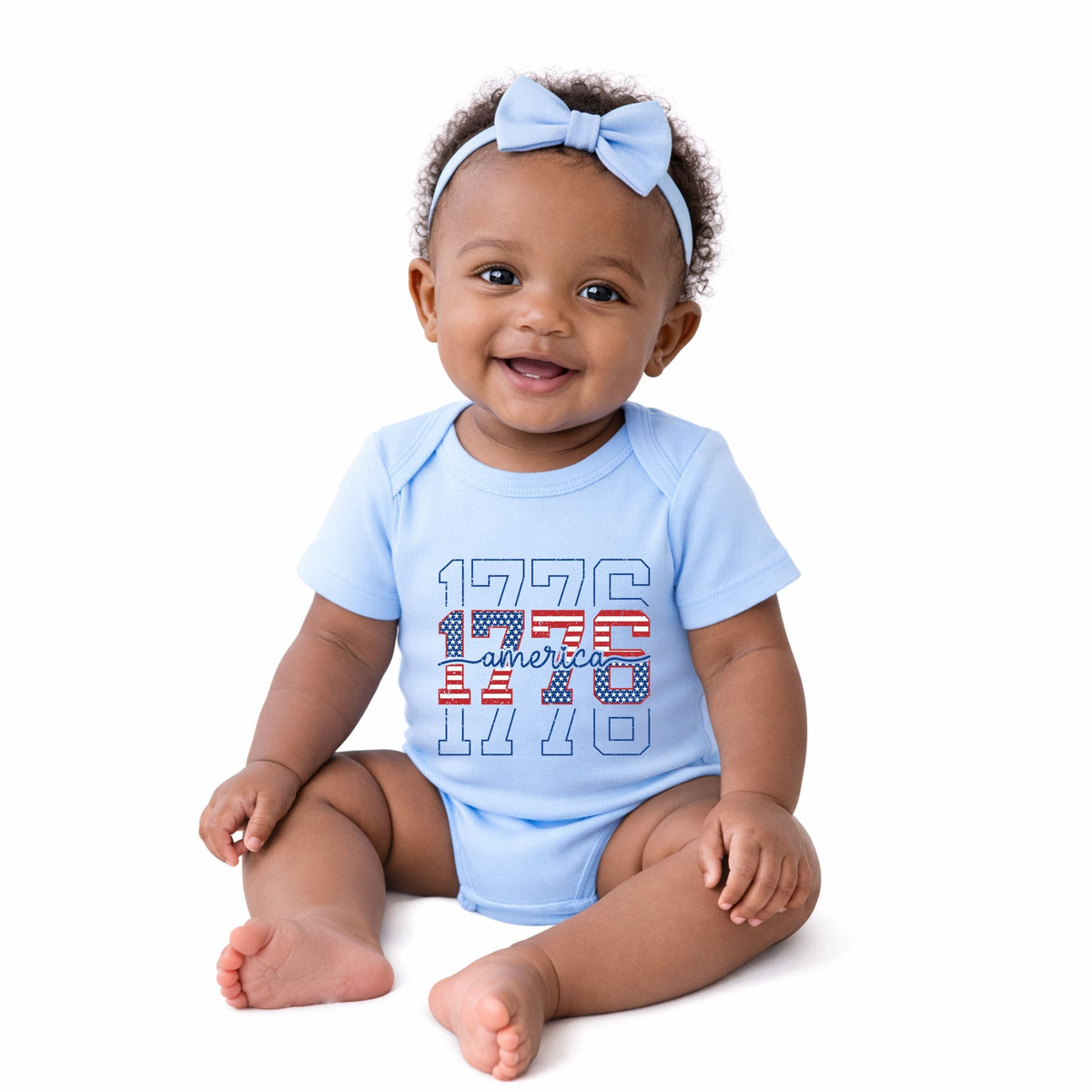 1776 America Stacked - Baby Short Sleeve Graphic Bodysuit