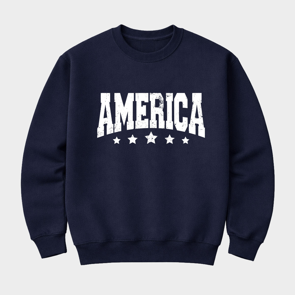 America Varsity Star Distressed - Women's Graphic Sweatshirt