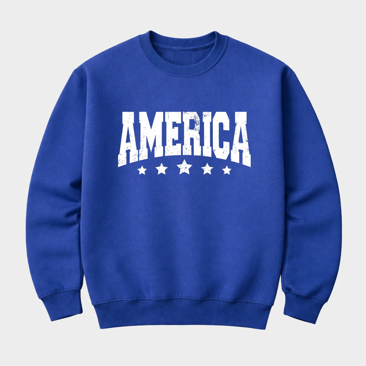 America Varsity Star Distressed - Women's Graphic Sweatshirt