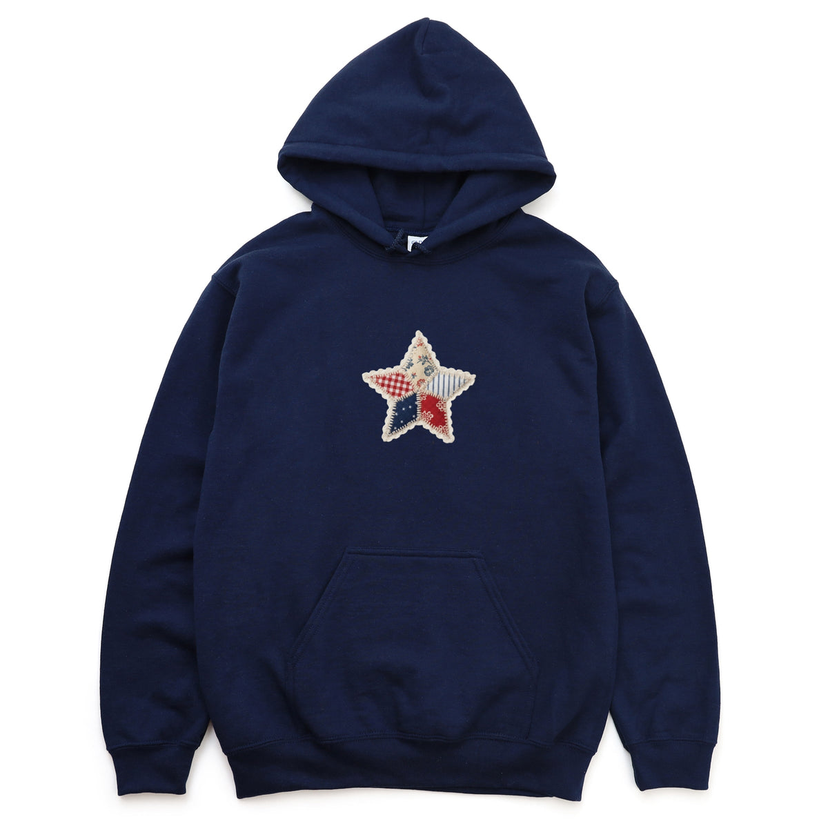 Patriotic Star Faux Patchwork Print - Women's Graphic Hoodie