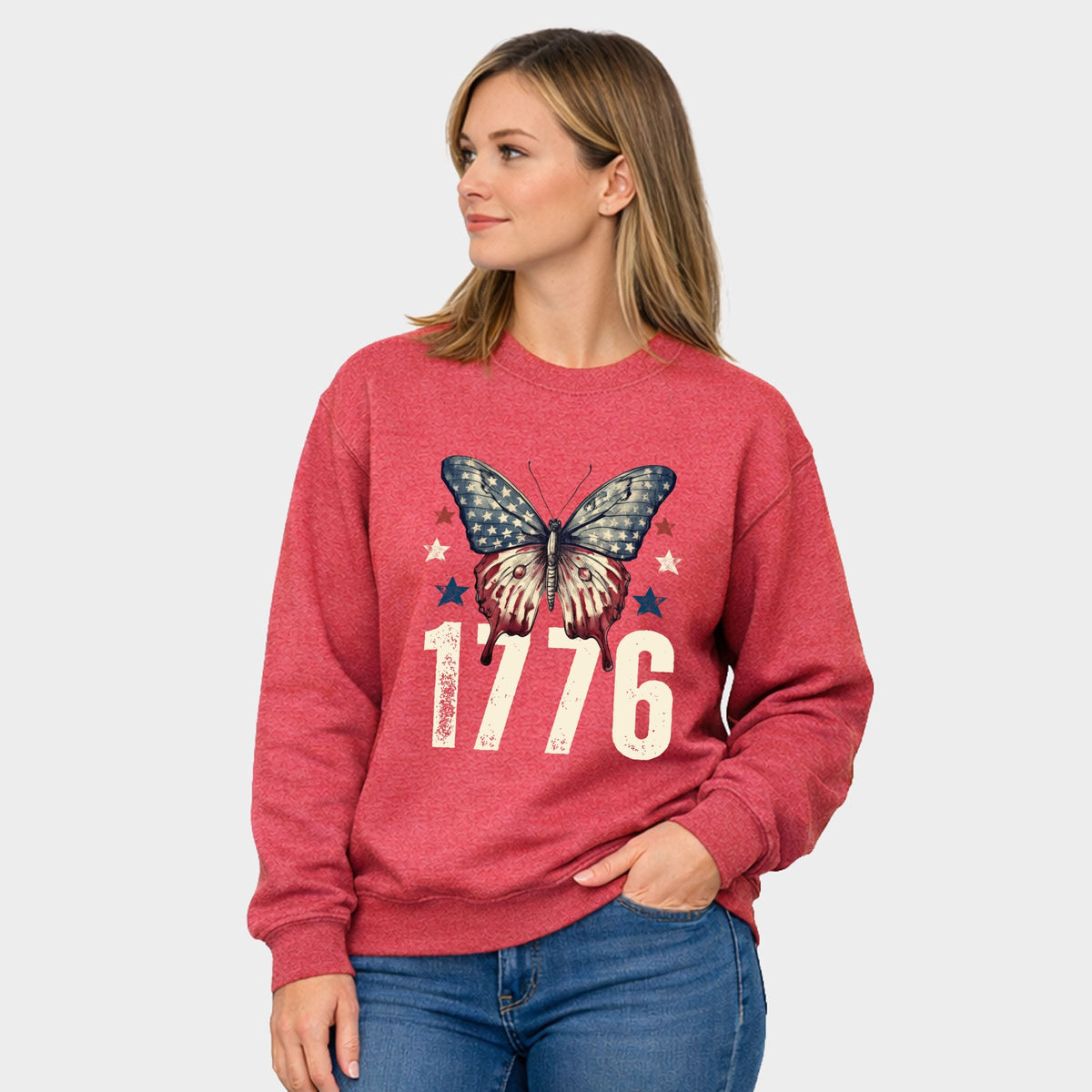 1776 Butterfly Patriotic - Women's Graphic Sweatshirt