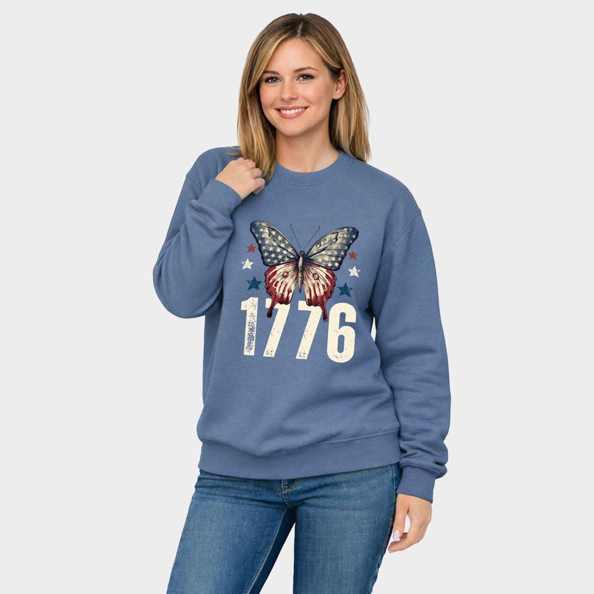 1776 Butterfly Patriotic - Women's Graphic Sweatshirt