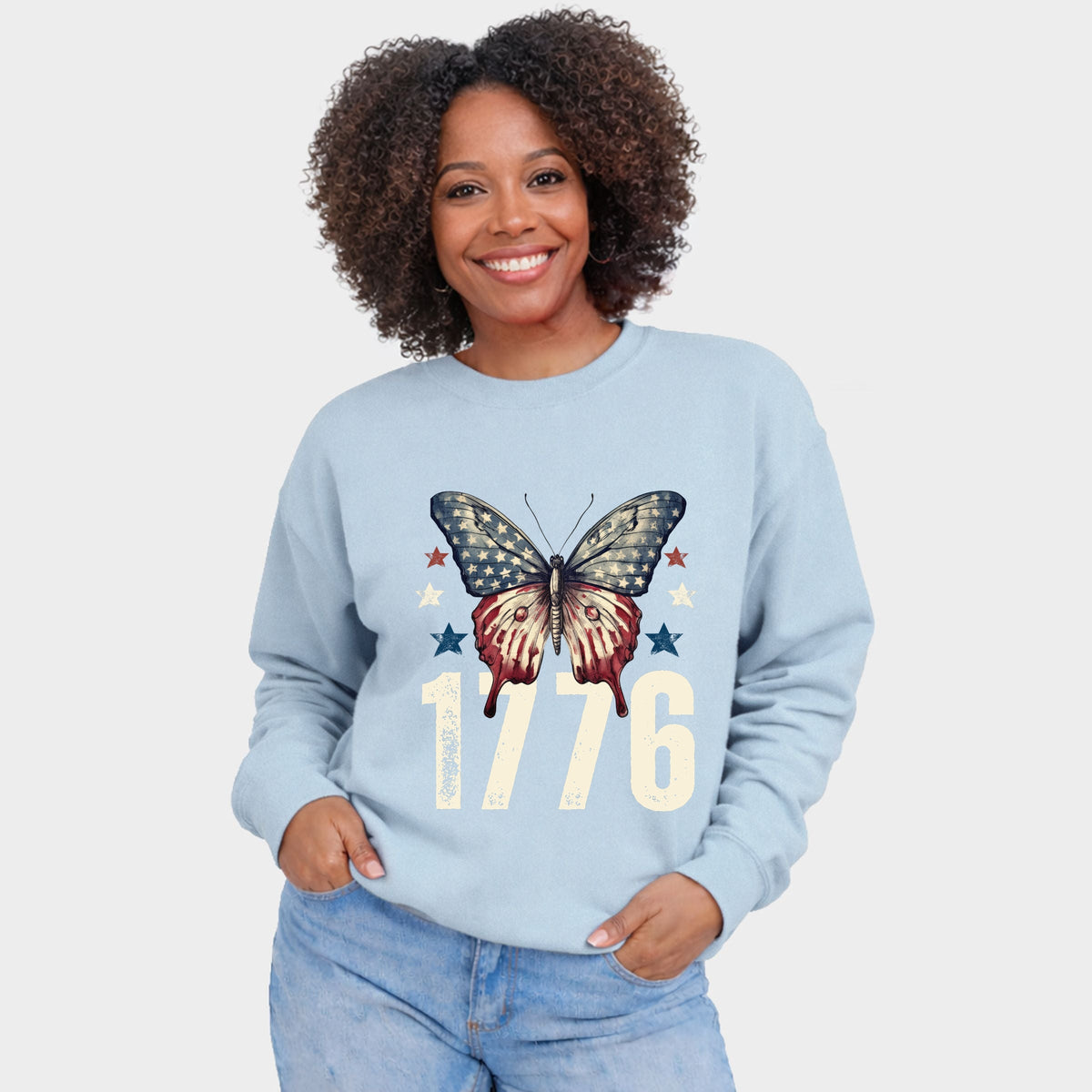1776 Butterfly Patriotic - Women's Graphic Sweatshirt
