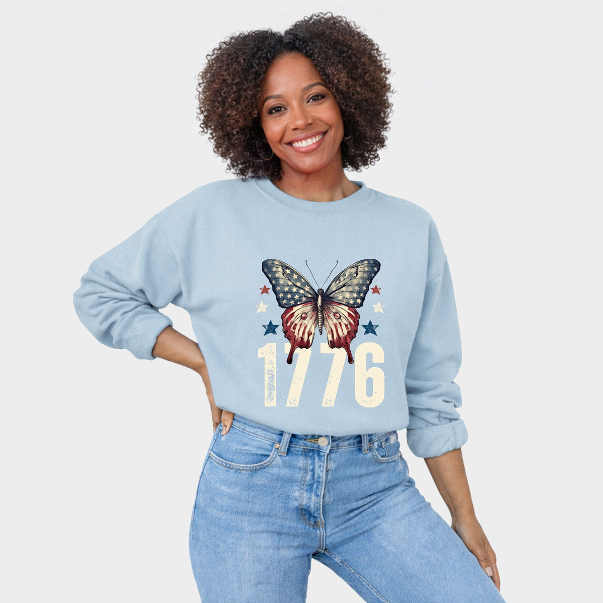 1776 Butterfly Patriotic - Women's Graphic Sweatshirt