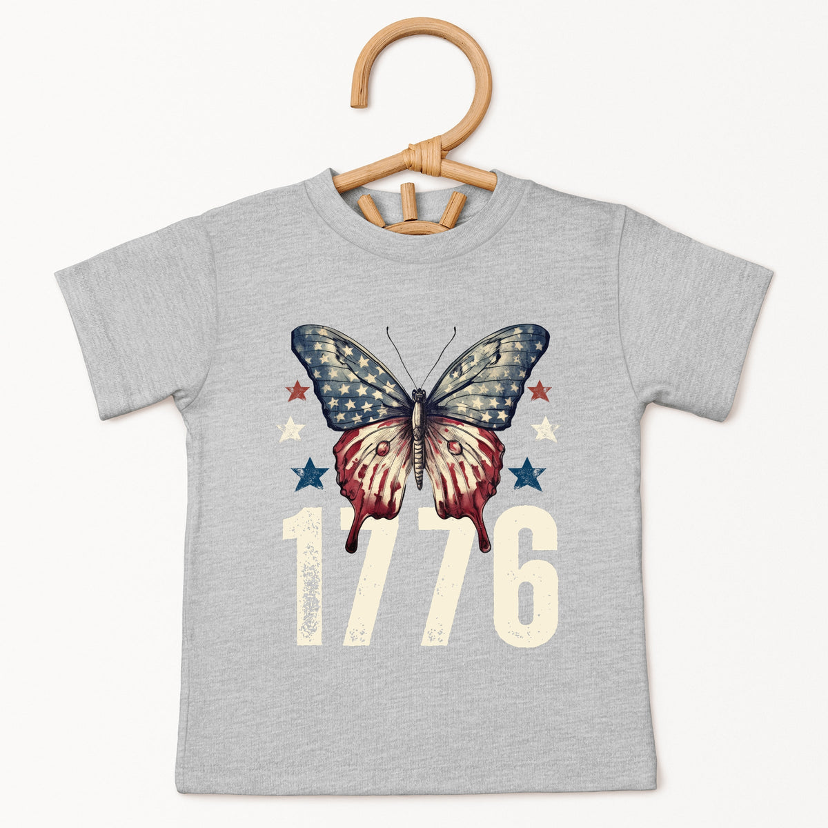 1776 Butterfly Patriotic - Toddler Short Sleeve Graphic T-Shirt