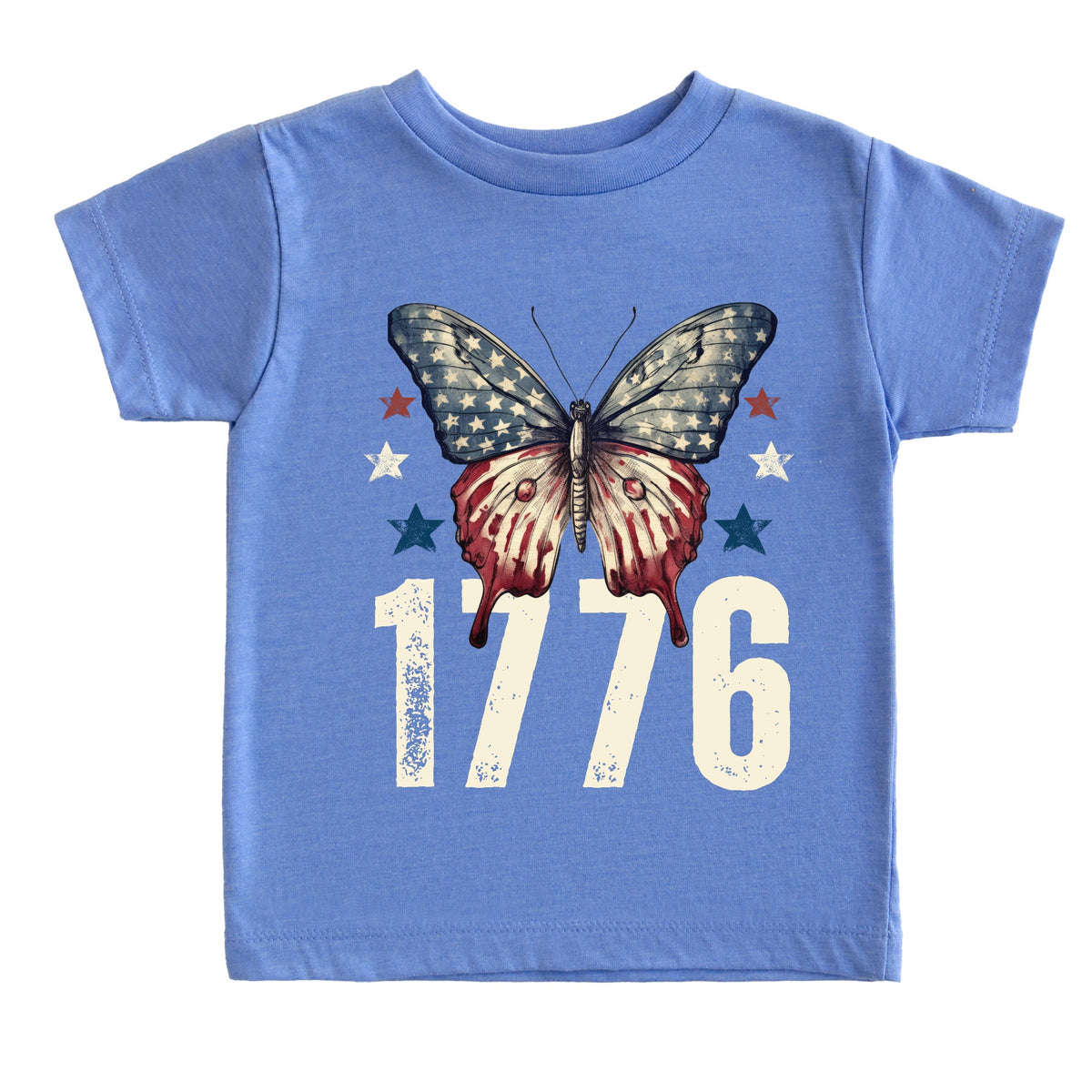 1776 Butterfly Patriotic - Toddler Short Sleeve Graphic T-Shirt