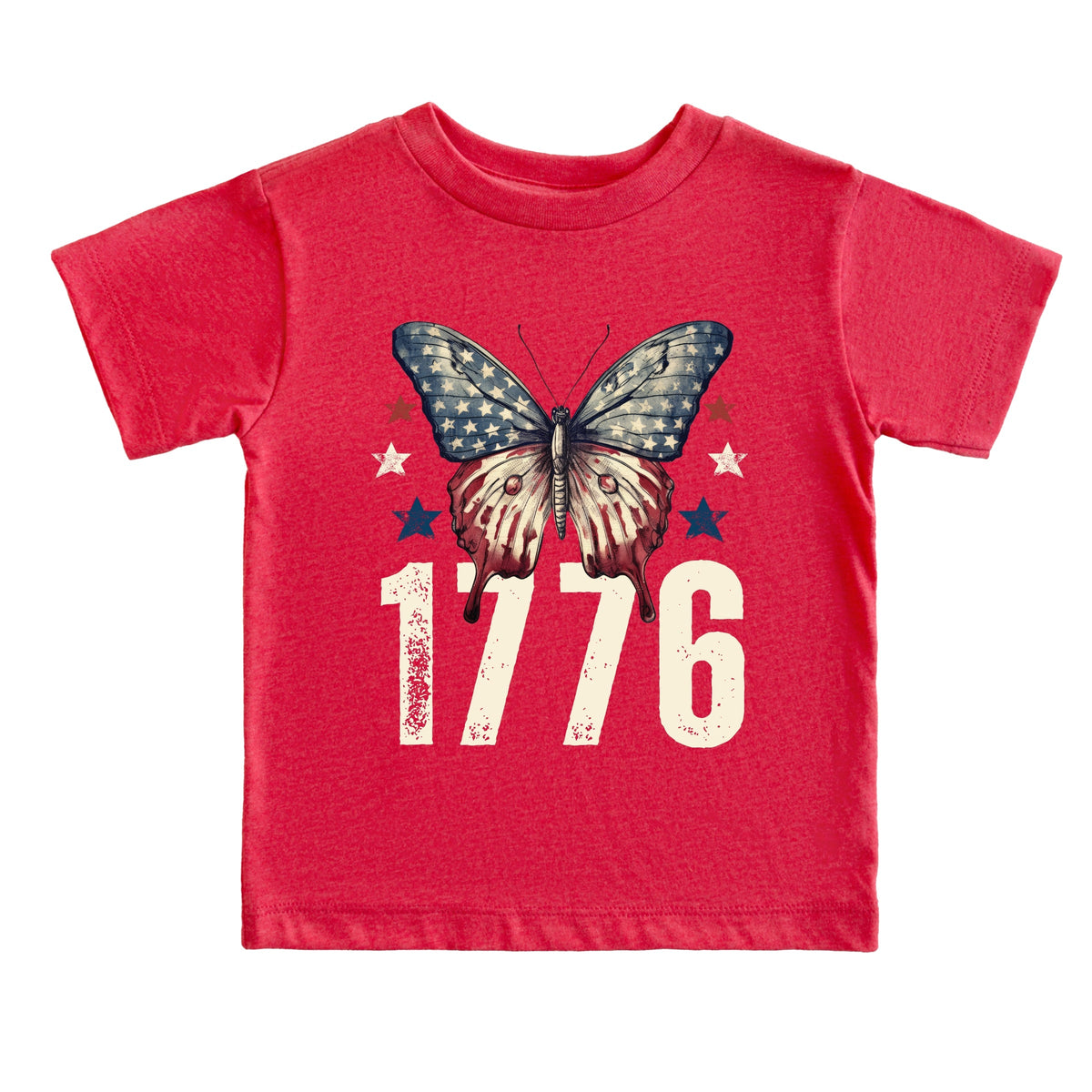 1776 Butterfly Patriotic - Toddler Short Sleeve Graphic T-Shirt
