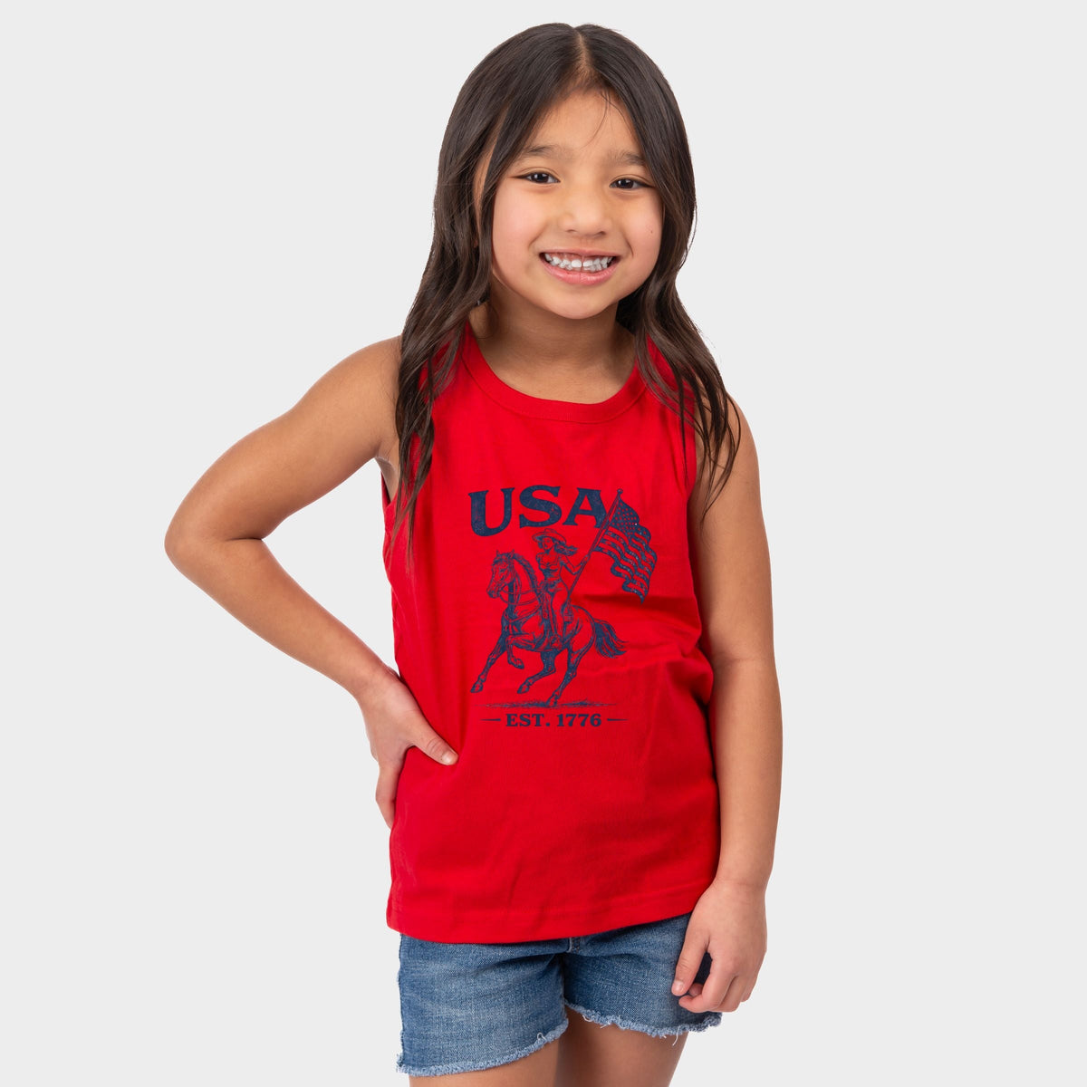 USA Cowgirl Flag - Youth Tank Top