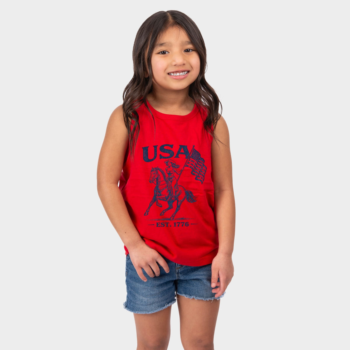 USA Cowgirl Flag - Youth Tank Top