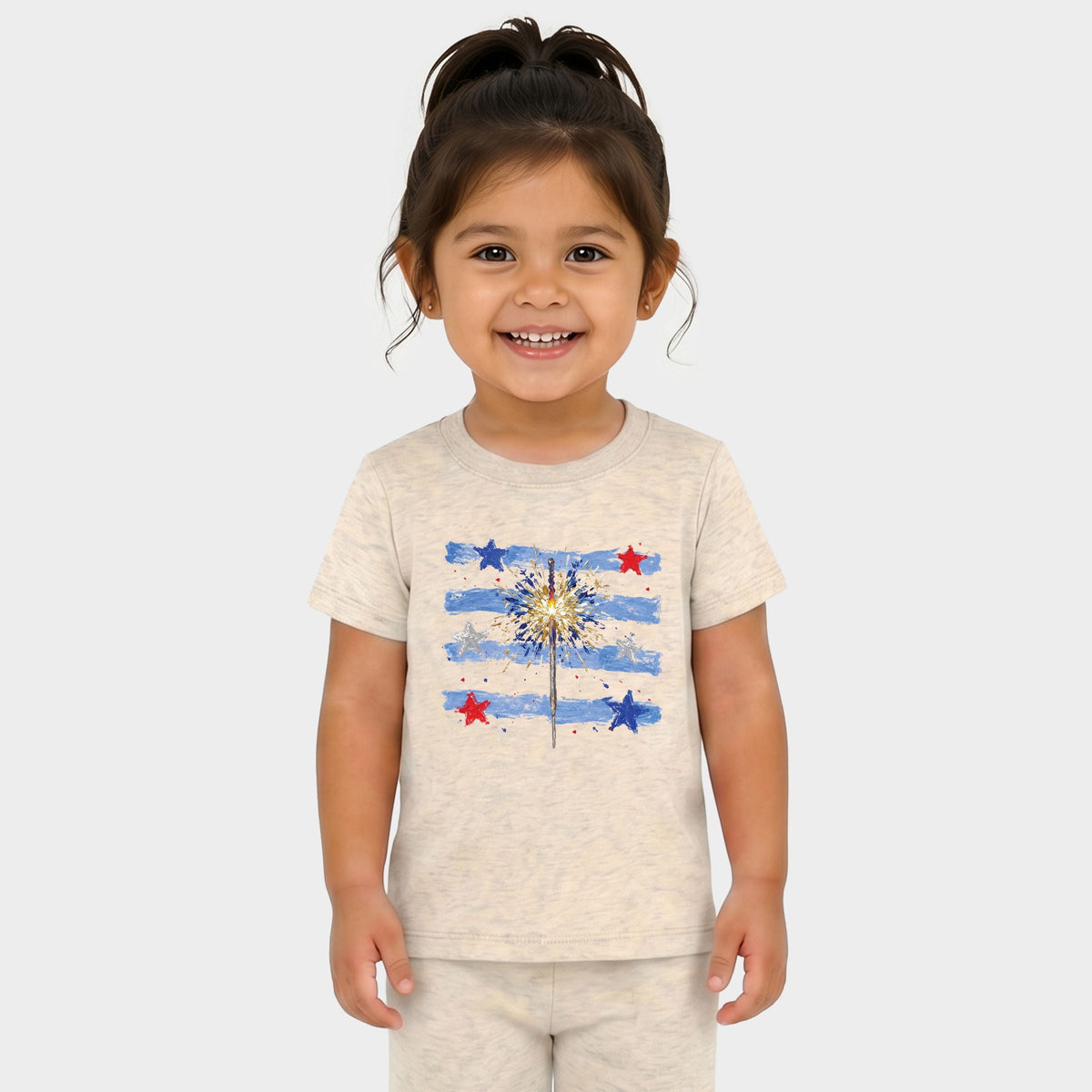 Sparkler Stripes - Toddler Crew Shorts Set