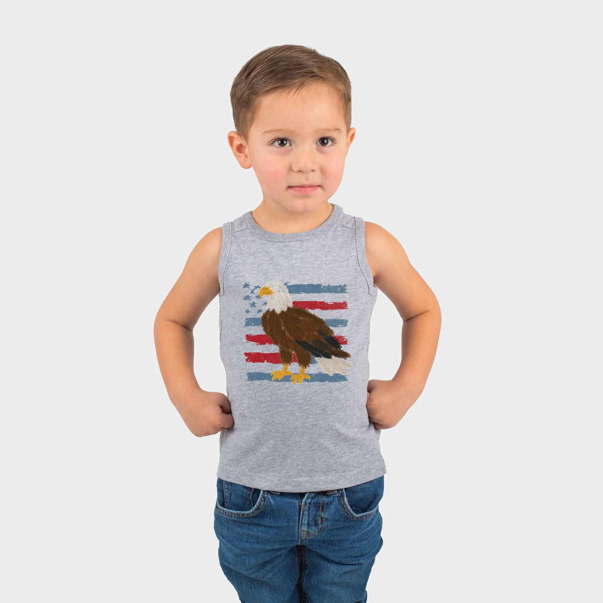 Bald Eagle Patriotic Flag - Toddler Graphic Tank