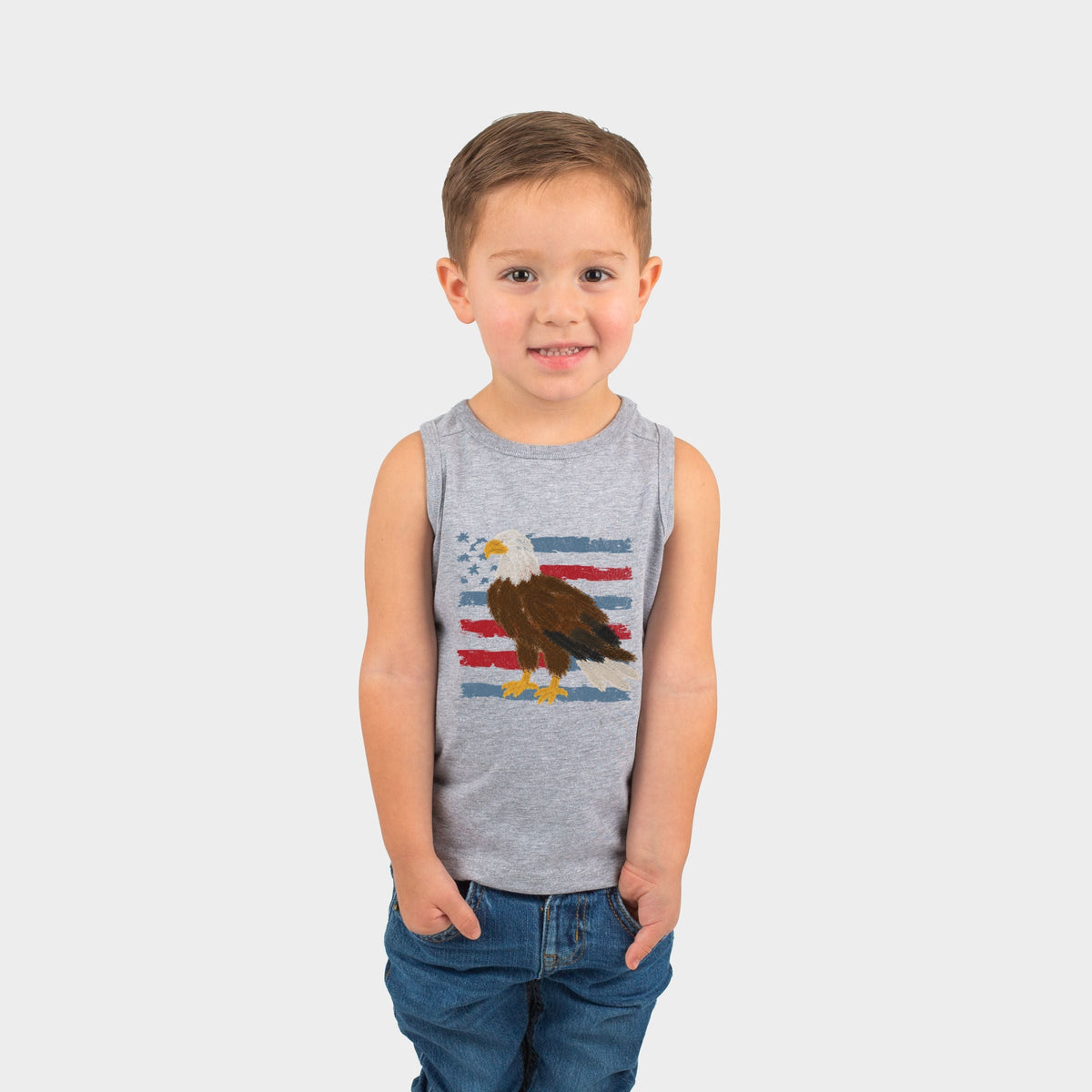 Bald Eagle Patriotic Flag - Toddler Graphic Tank