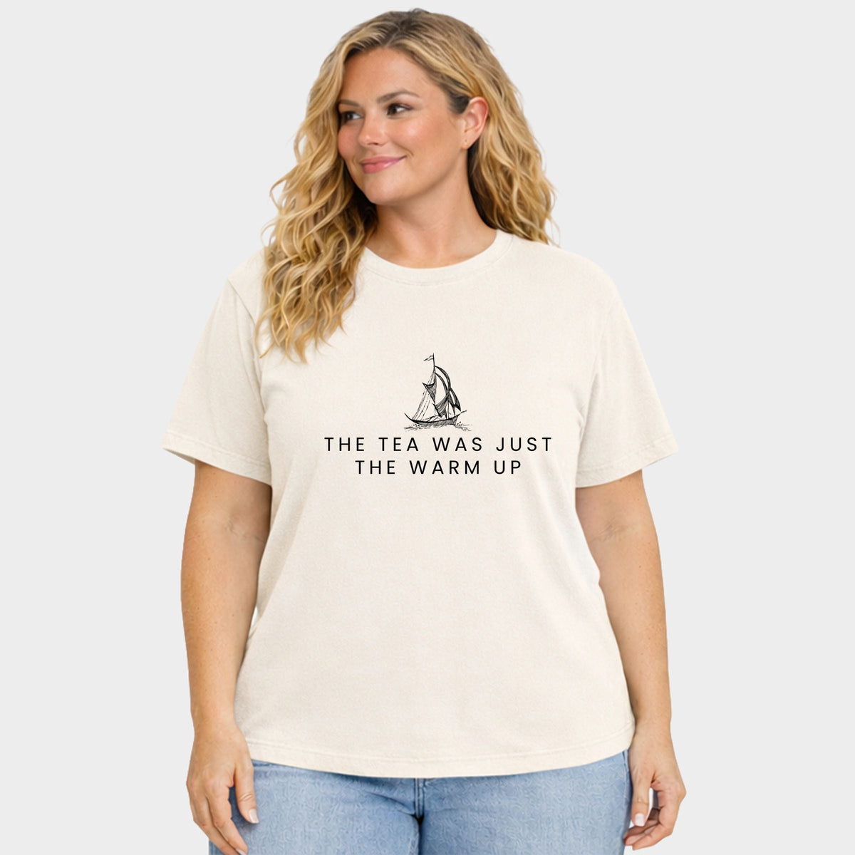 The Tea Was Just The Warm Up - Women's Plus Garment Dyed Tee