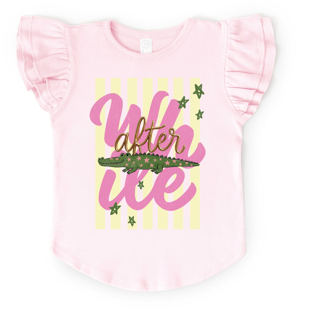 After A While Crocodile - Girl's Flutter Sleeve Graphic T-Shirt