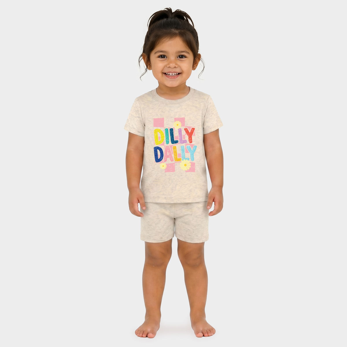 Dilly Dally Checkered - Toddler Crew Shorts Set