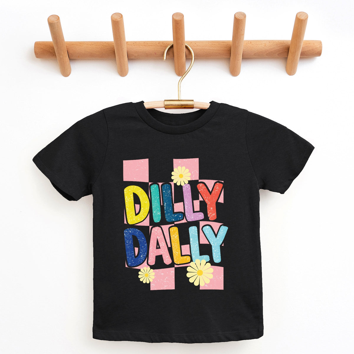 Dilly Dally Checkered - Youth Short Sleeve Graphic T-Shirt