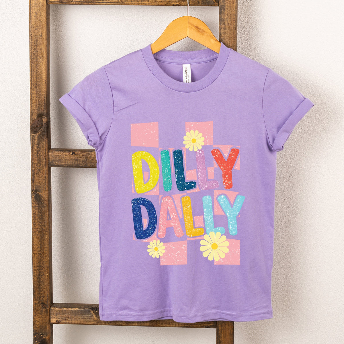 Dilly Dally Checkered - Youth Short Sleeve Graphic T-Shirt