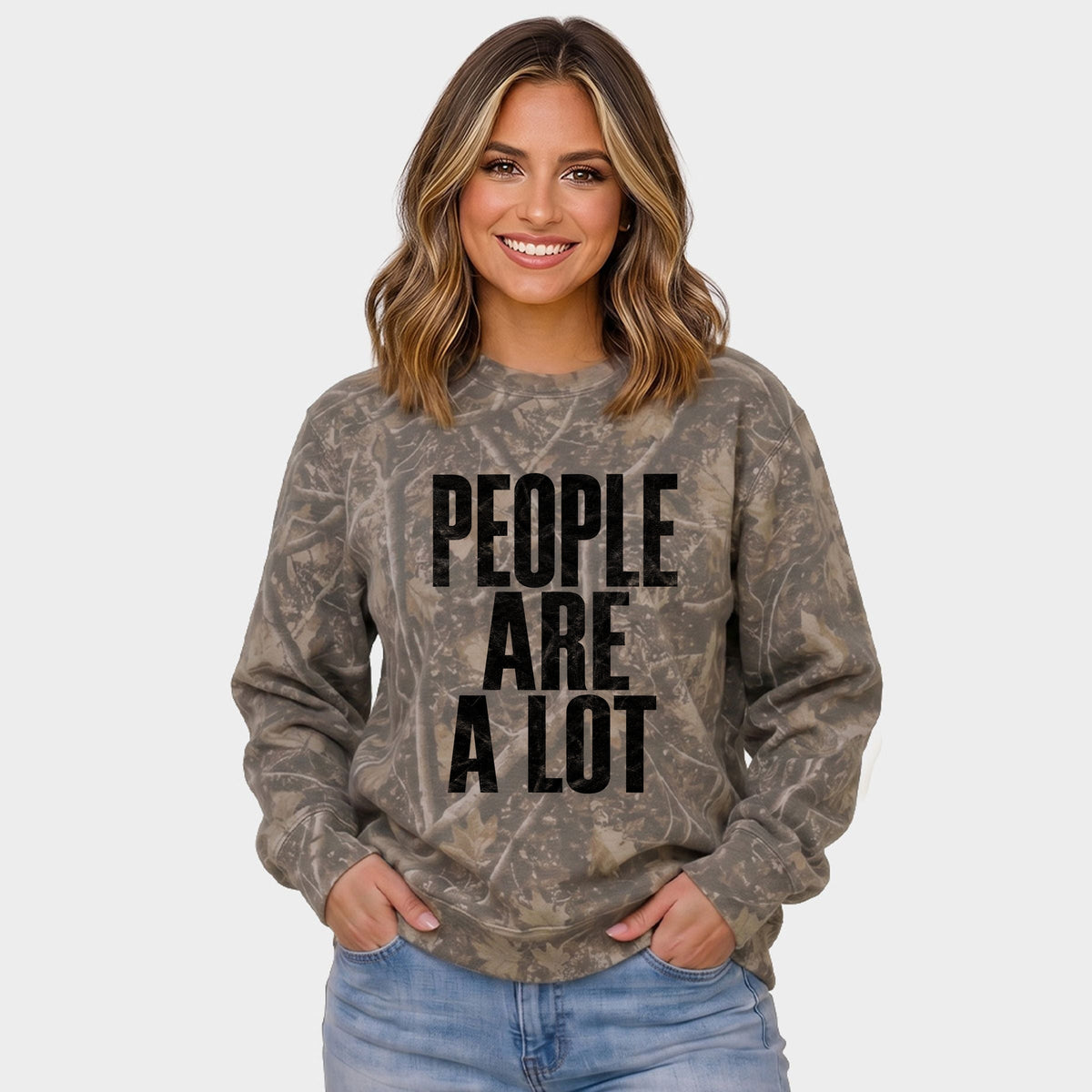 People Are A Lot - Women's Camo Sweatshirt