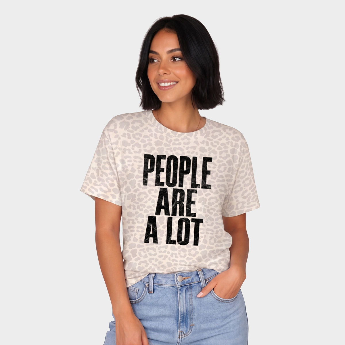 People Are A Lot - Women's Leopard Print Tee
