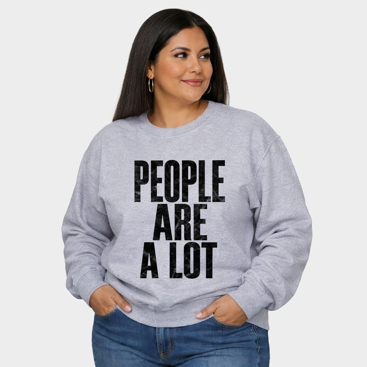 People Are A Lot - Women's Plus Sized Graphic Sweatshirt