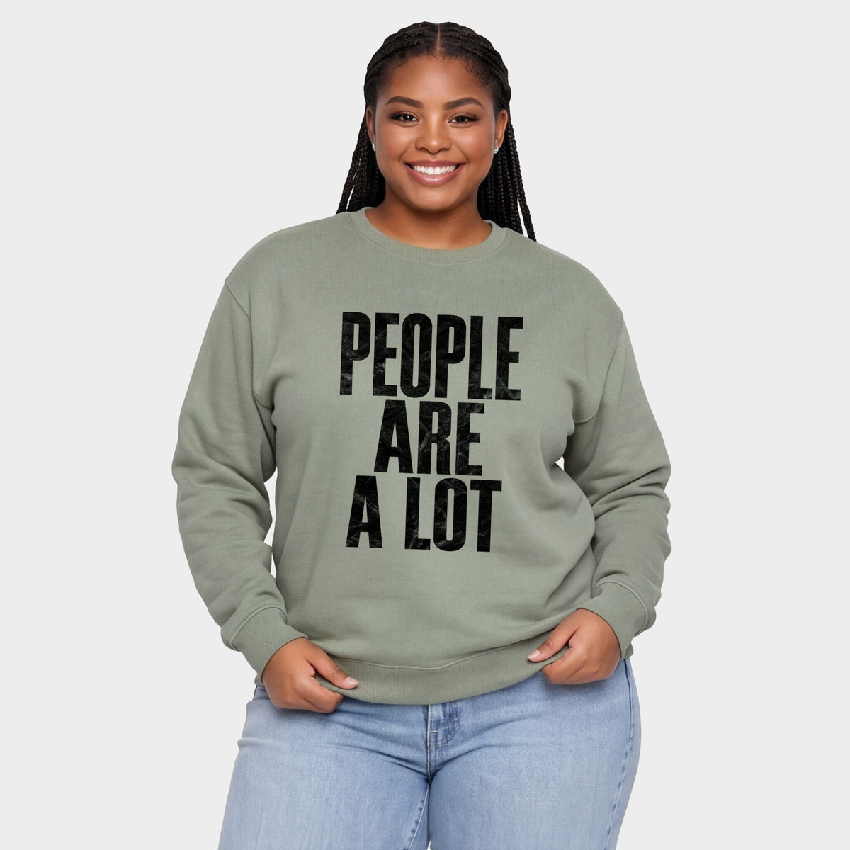 People Are A Lot - Women's Plus Sized Graphic Sweatshirt