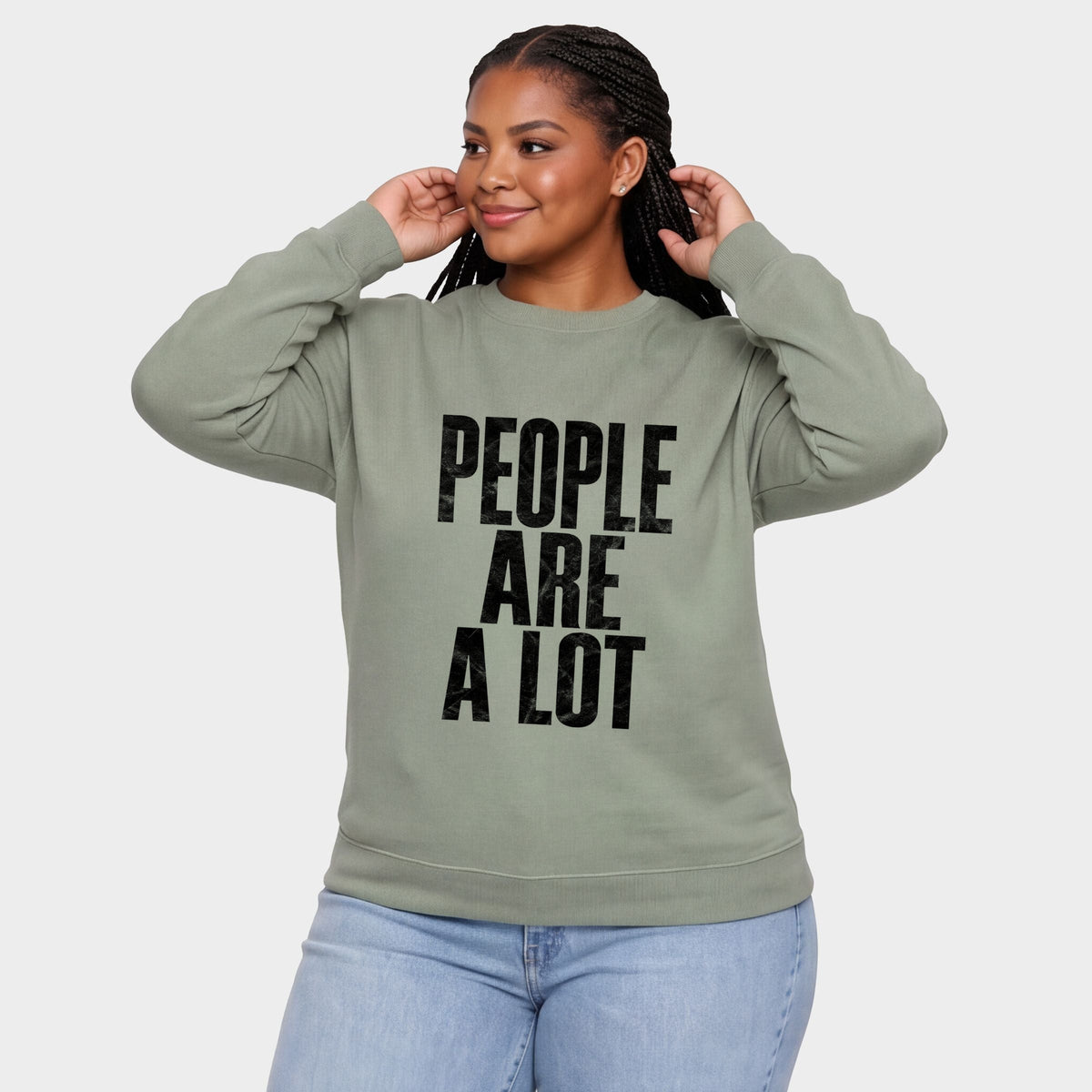 People Are A Lot - Women's Plus Sized Graphic Sweatshirt