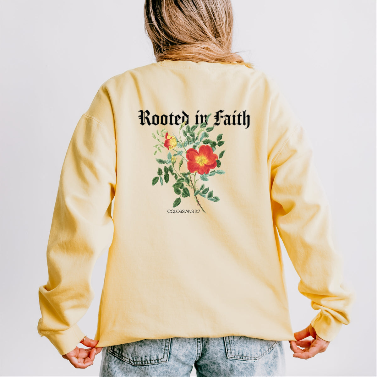 Rooted in Faith - Women's Lightweight Garment Dyed Sweatshirt