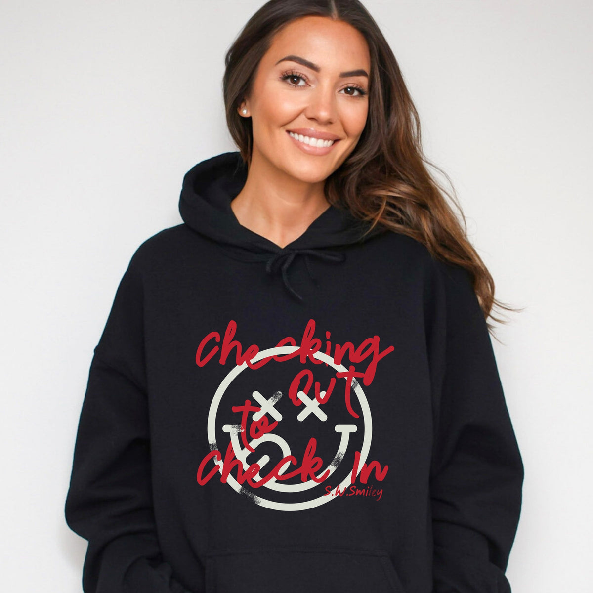 S.W.Smiley Checking Out - Women's Graphic Hoodie