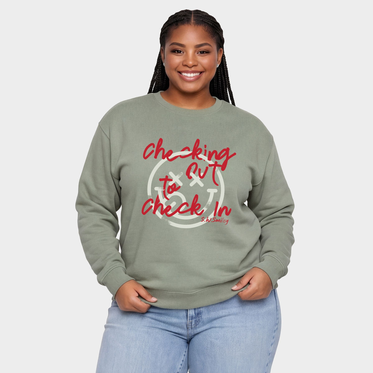 S.W.Smiley Checking Out - Women's Plus Sweatshirt
