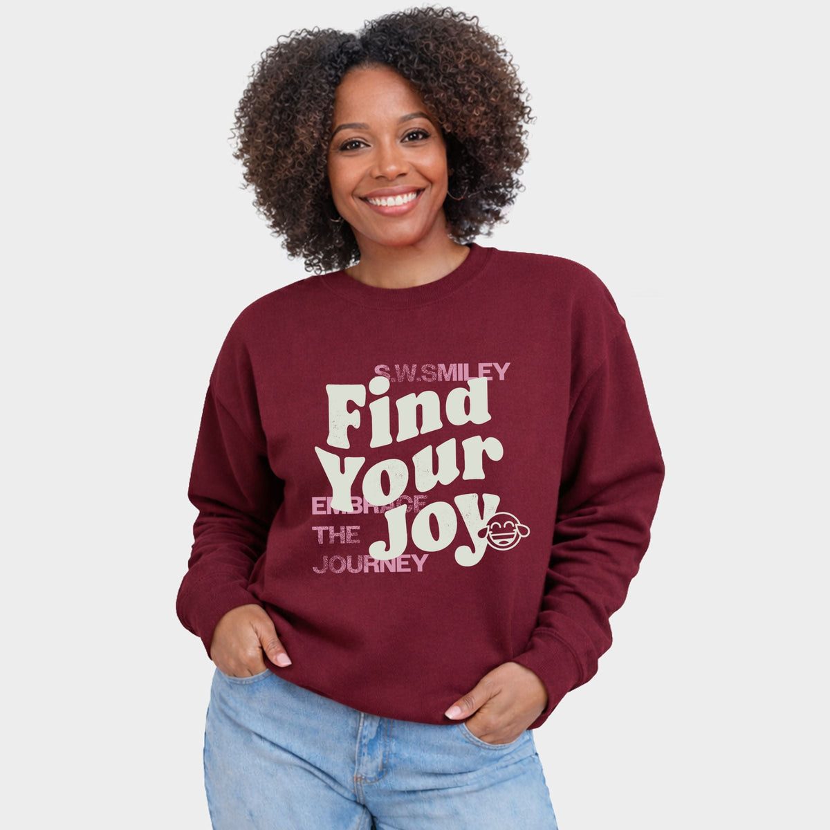 S.W.Smiley Find Your Joy - Women's Graphic Sweatshirt