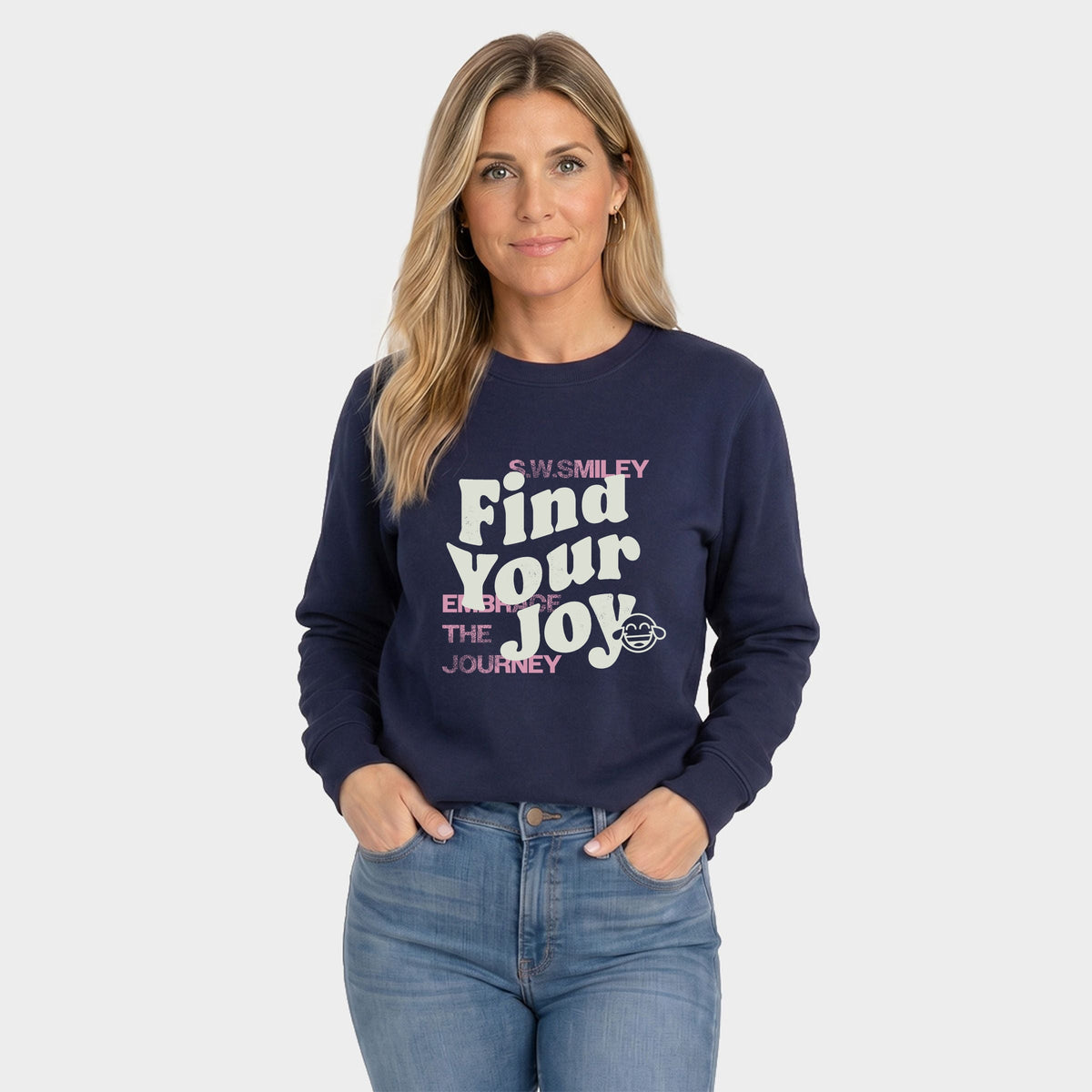 S.W.Smiley Find Your Joy - Women's Graphic Sweatshirt