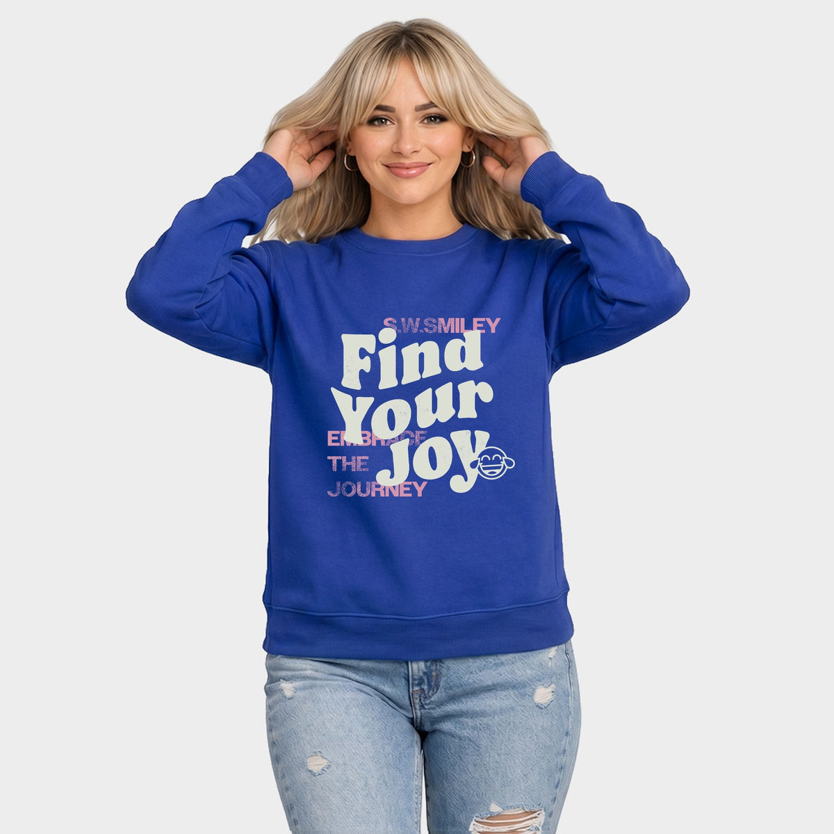 S.W.Smiley Find Your Joy - Women's Graphic Sweatshirt