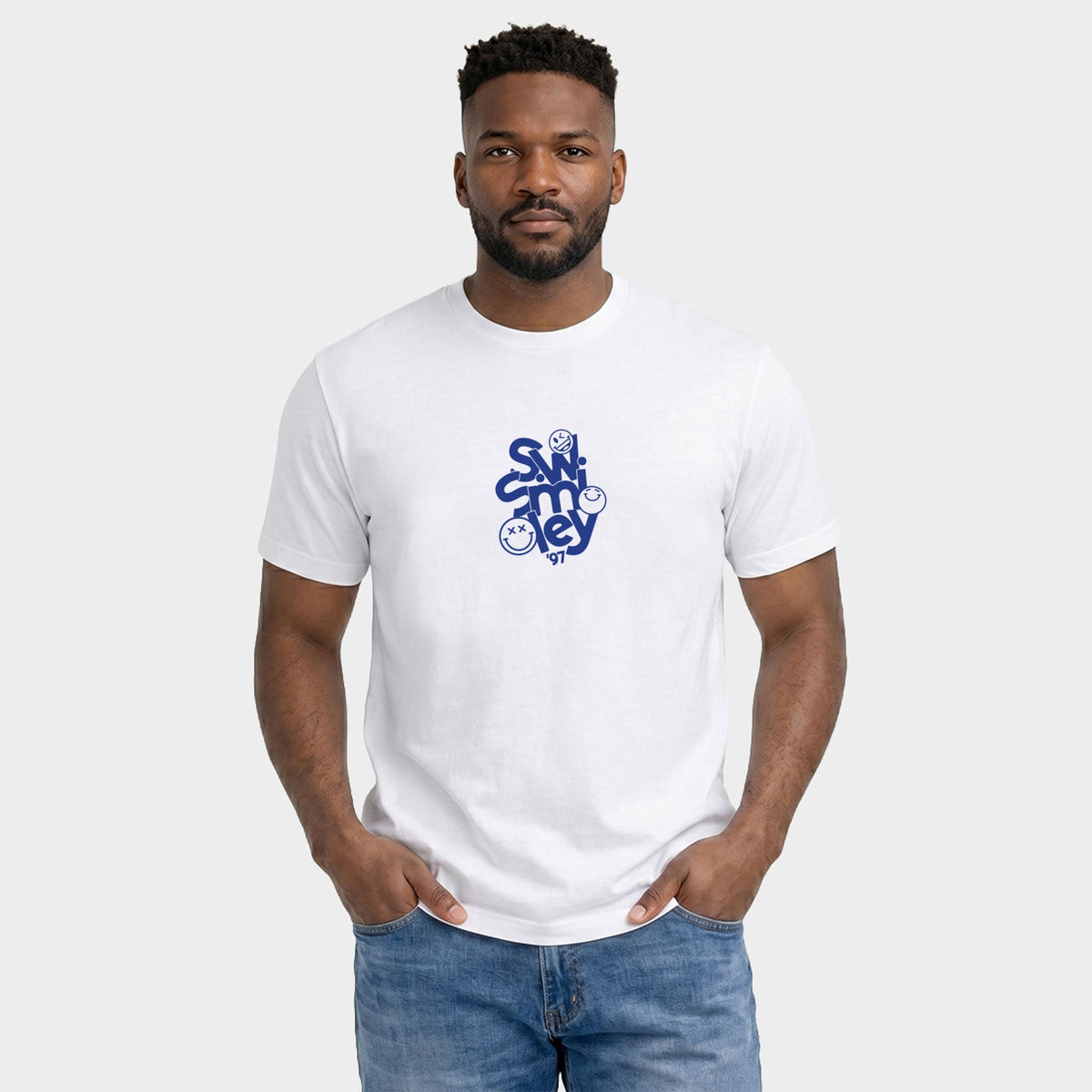 S.W.Smiley Stacked '97 - Men's Garment Dyed Graphic T-Shirt