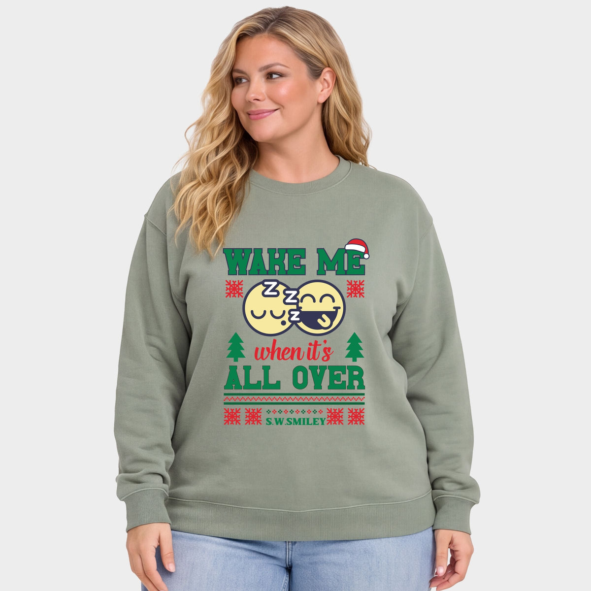 S.W.Smiley Wake Me When It's All Over - Women's Plus Sweatshirt
