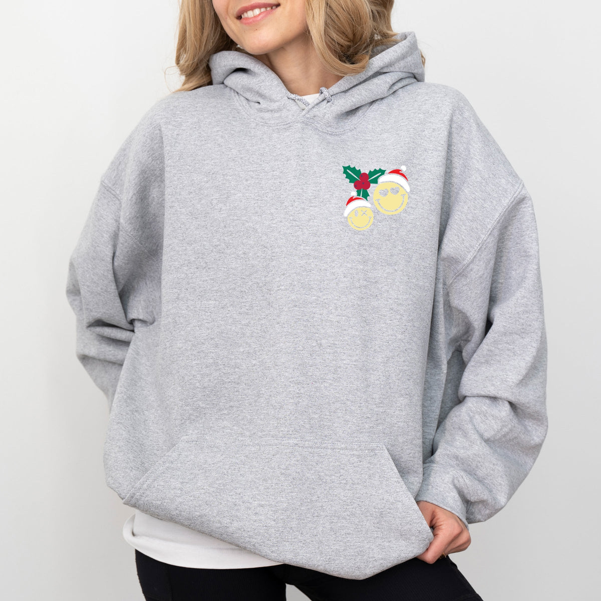 S.W.Smiley Merry Plaid - Women's Graphic Hoodie