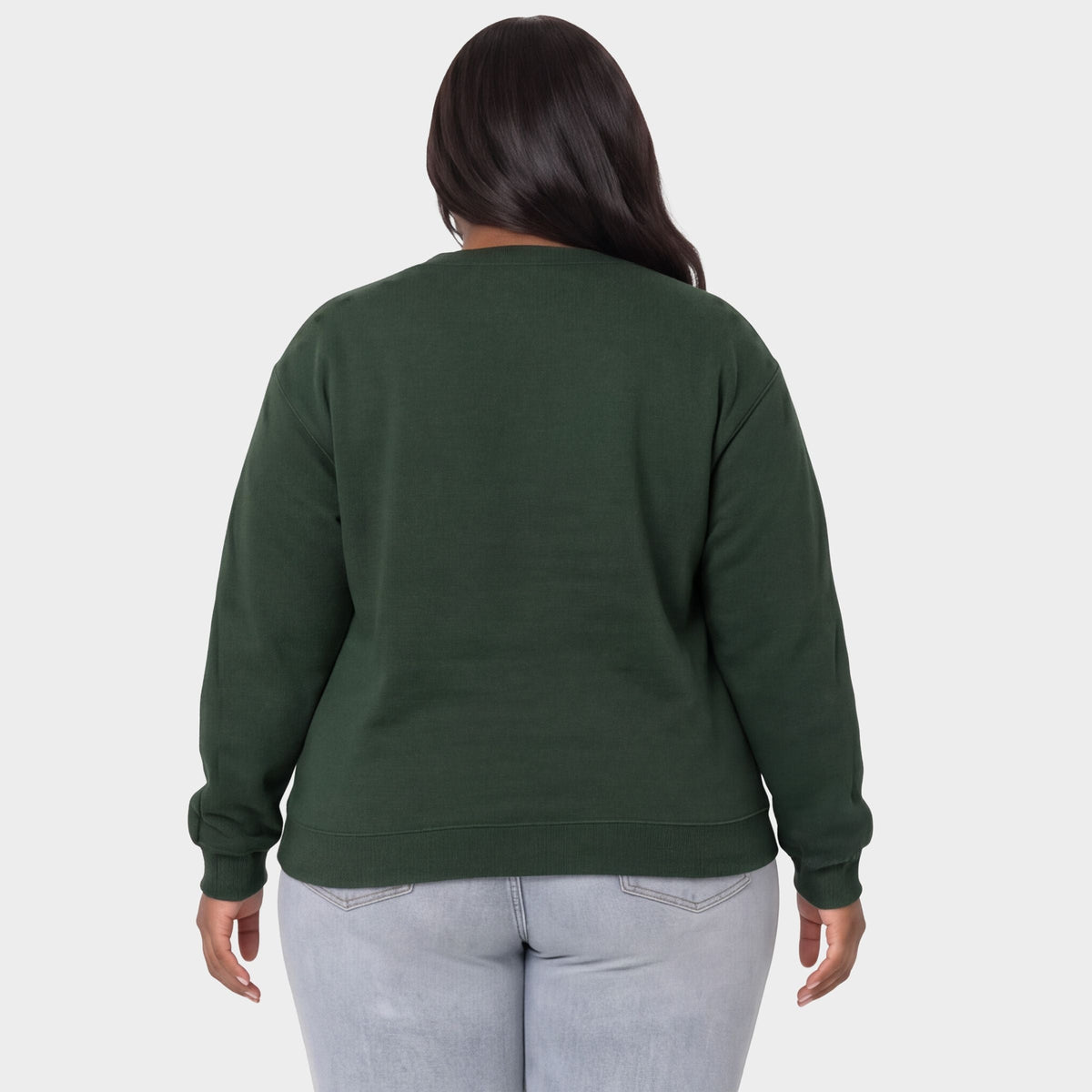 S.W.Smiley Christmas Green Plaid - Women's Plus Sweatshirt