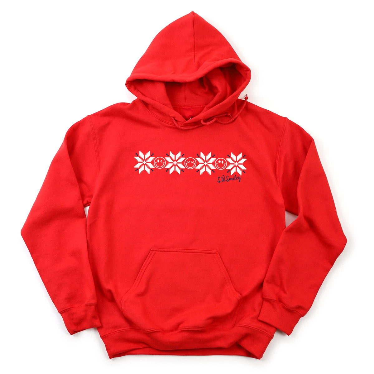 S.W.Smiley Snowflakes Row - Women's Graphic Hoodie