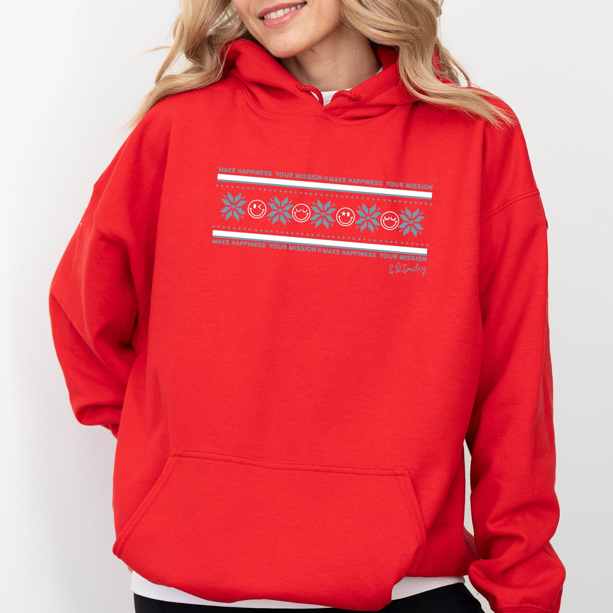 S.W.Smiley Make Happiness Your Mission Row - Women's Graphic Hoodie