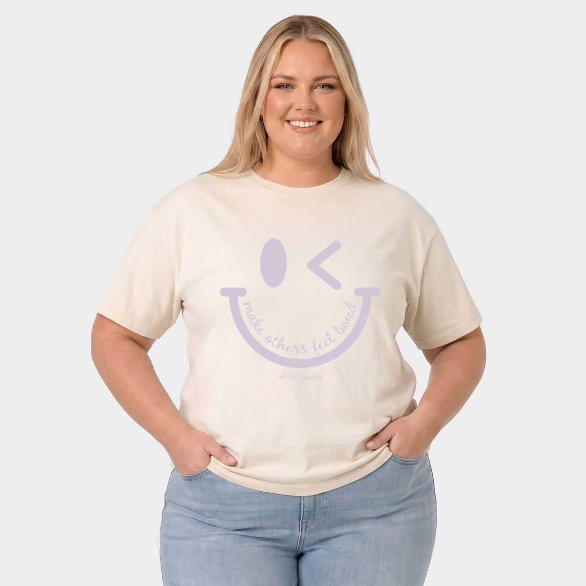 S.W.Smiley Make Others Feel Loved Puff - Women's Plus Garment Dyed Tee
