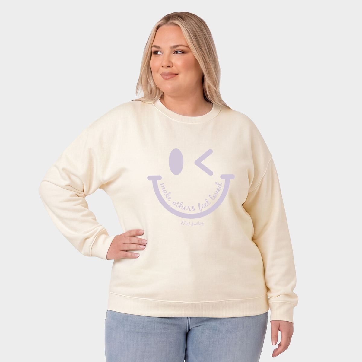 S.W.Smiley Make Others Feel Loved Puff - Women's Plus Sweatshirt
