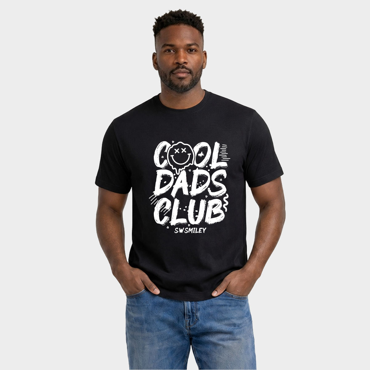 S.W.Smiley Cool Dads Club - Men's Garment Dyed Graphic T-Shirt