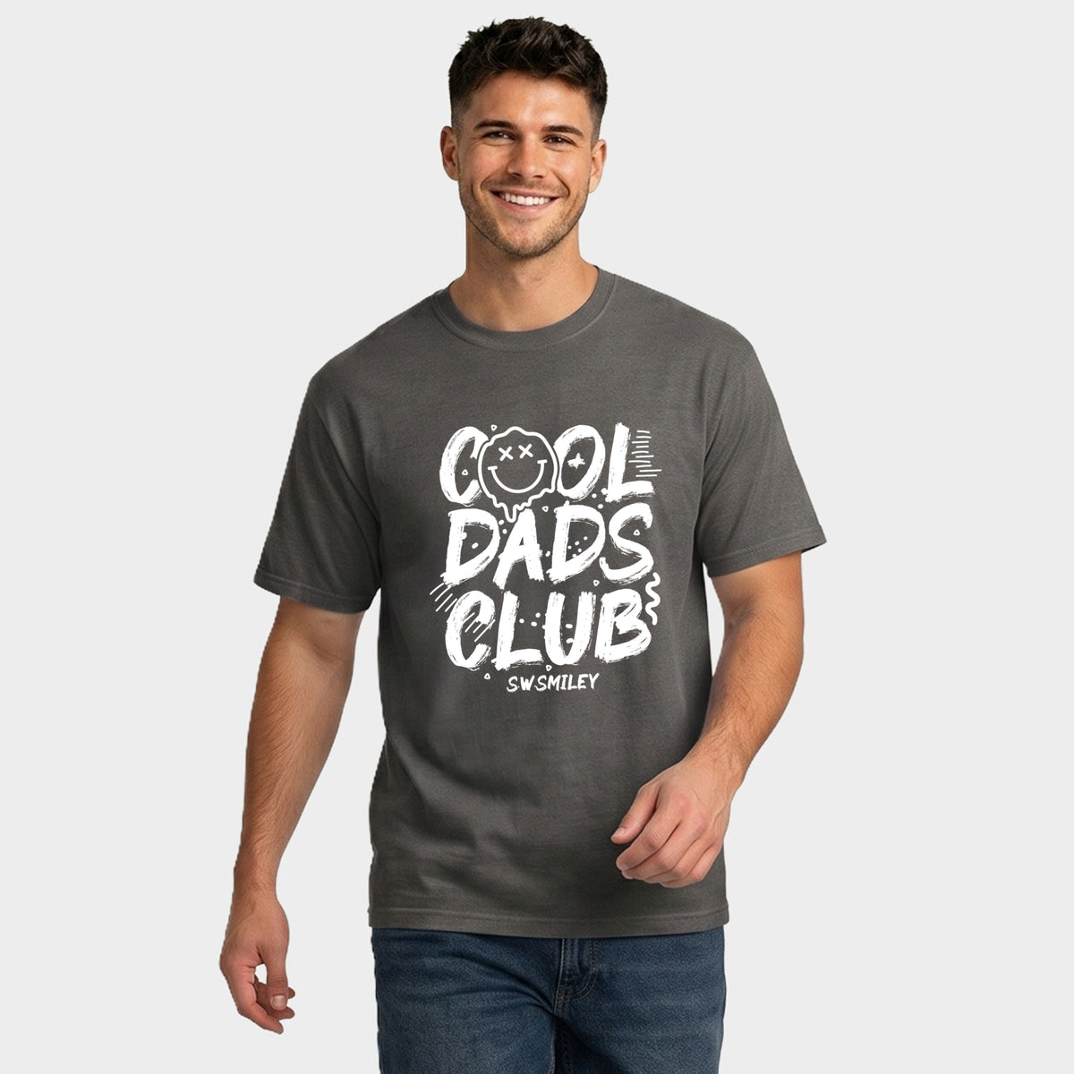 S.W.Smiley Cool Dads Club - Men's Garment Dyed Graphic T-Shirt